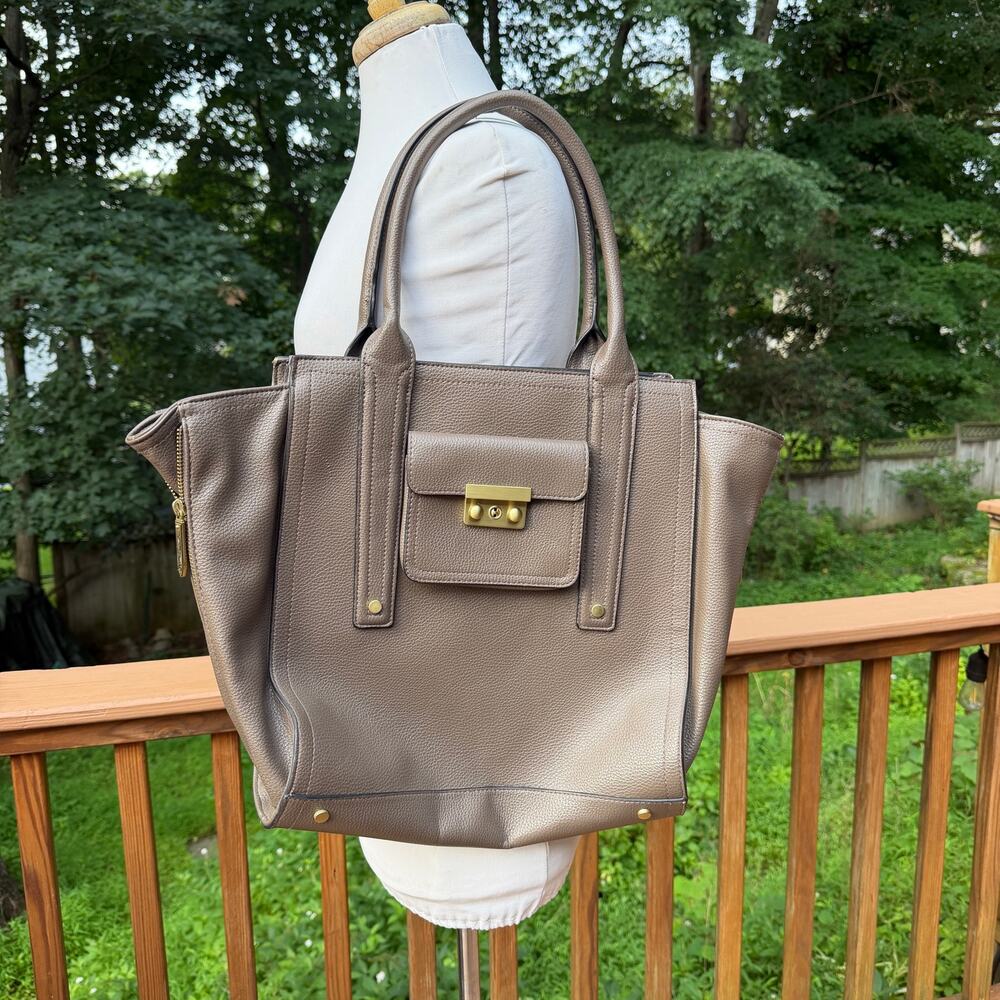 3.1 Phillip Lim for Target Taupe Leather Satchel Tote Work Laptop Shoulder Bag